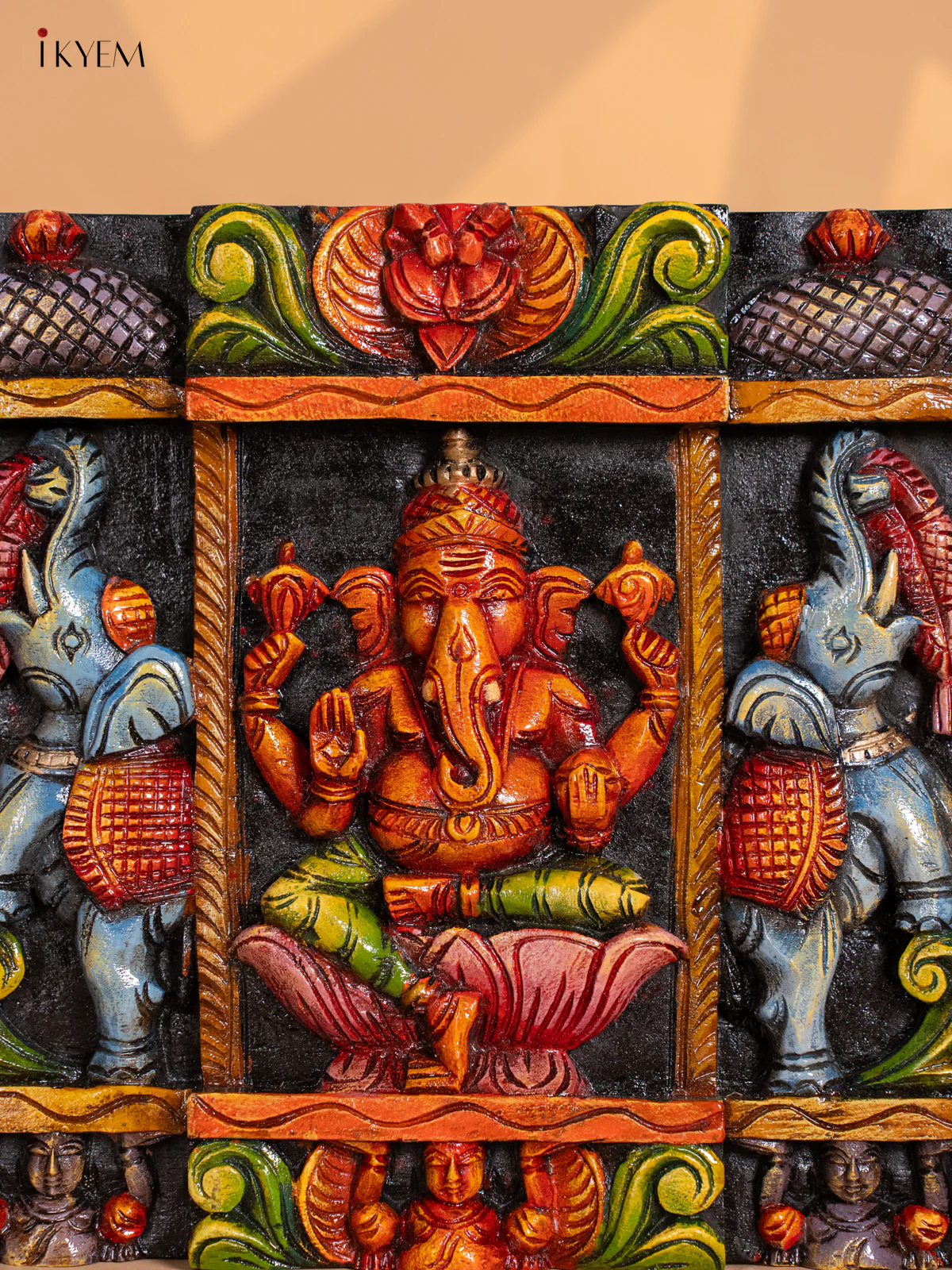Wooden lakshmi saraswathy Gadesha Panel - Image 3