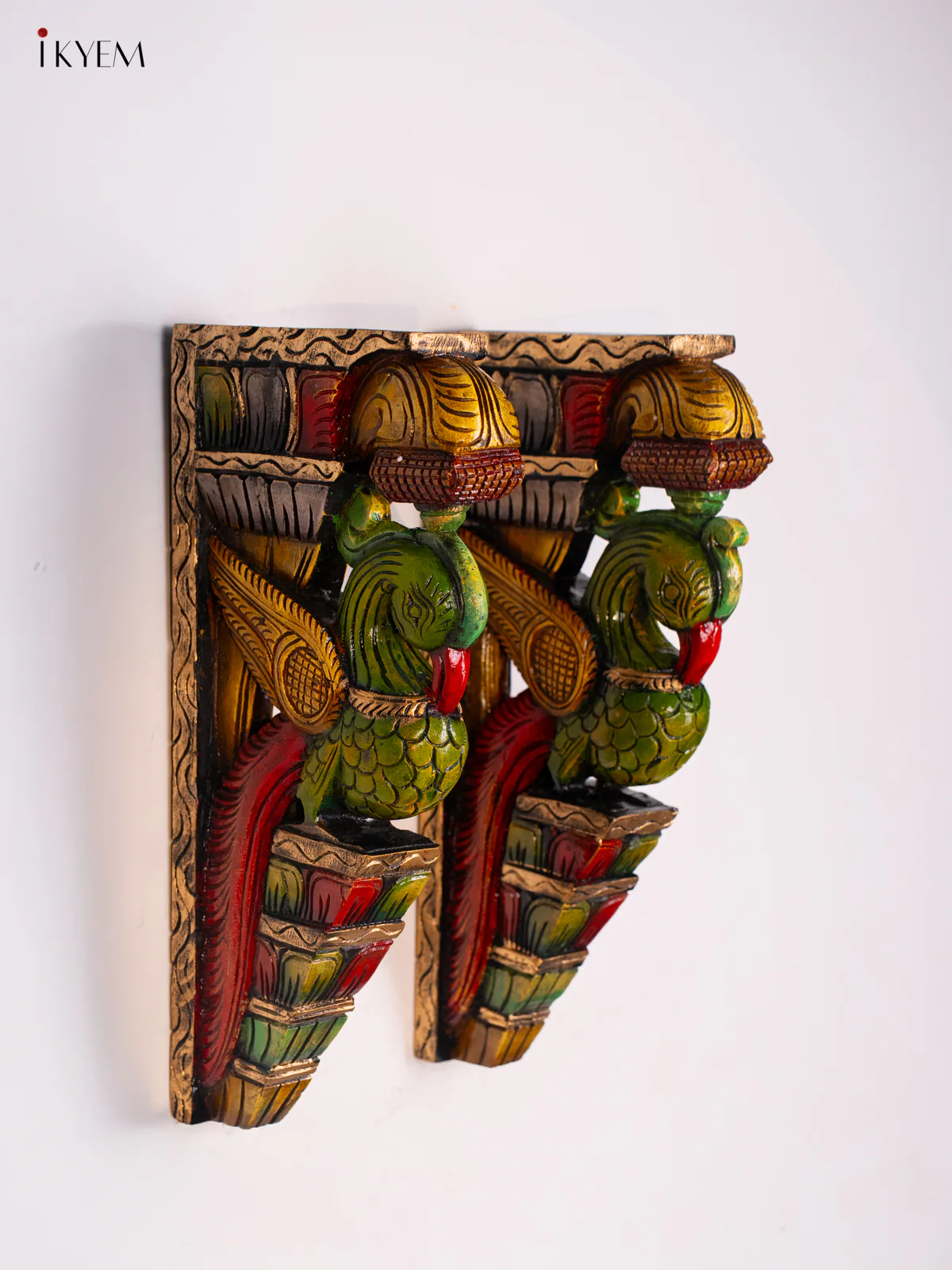 Wooden Hand painted Parrot Wall Bracket - 18 Inches - KI17138 - Image 4
