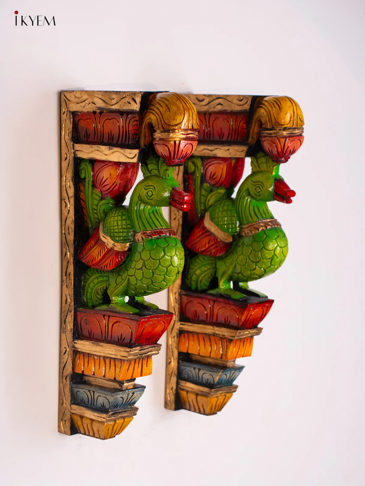 Wooden Hand Painted Annapakshi Wall Bracket - 18 Inches - KI17139 - Image 4