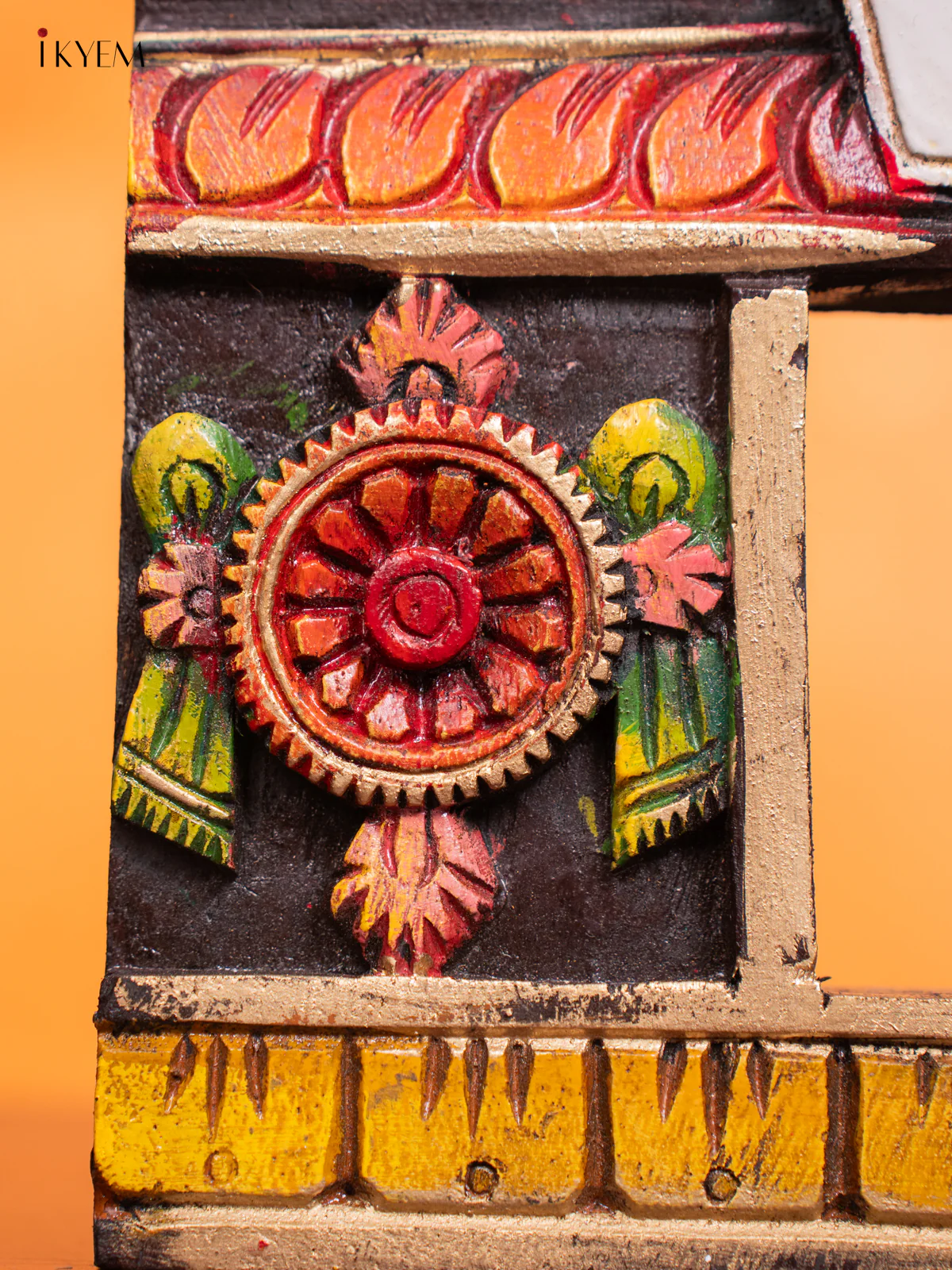 Wooden Sangu Chakram Namam Gopuram Panel - 15 Inches - KI17146 - Image 3