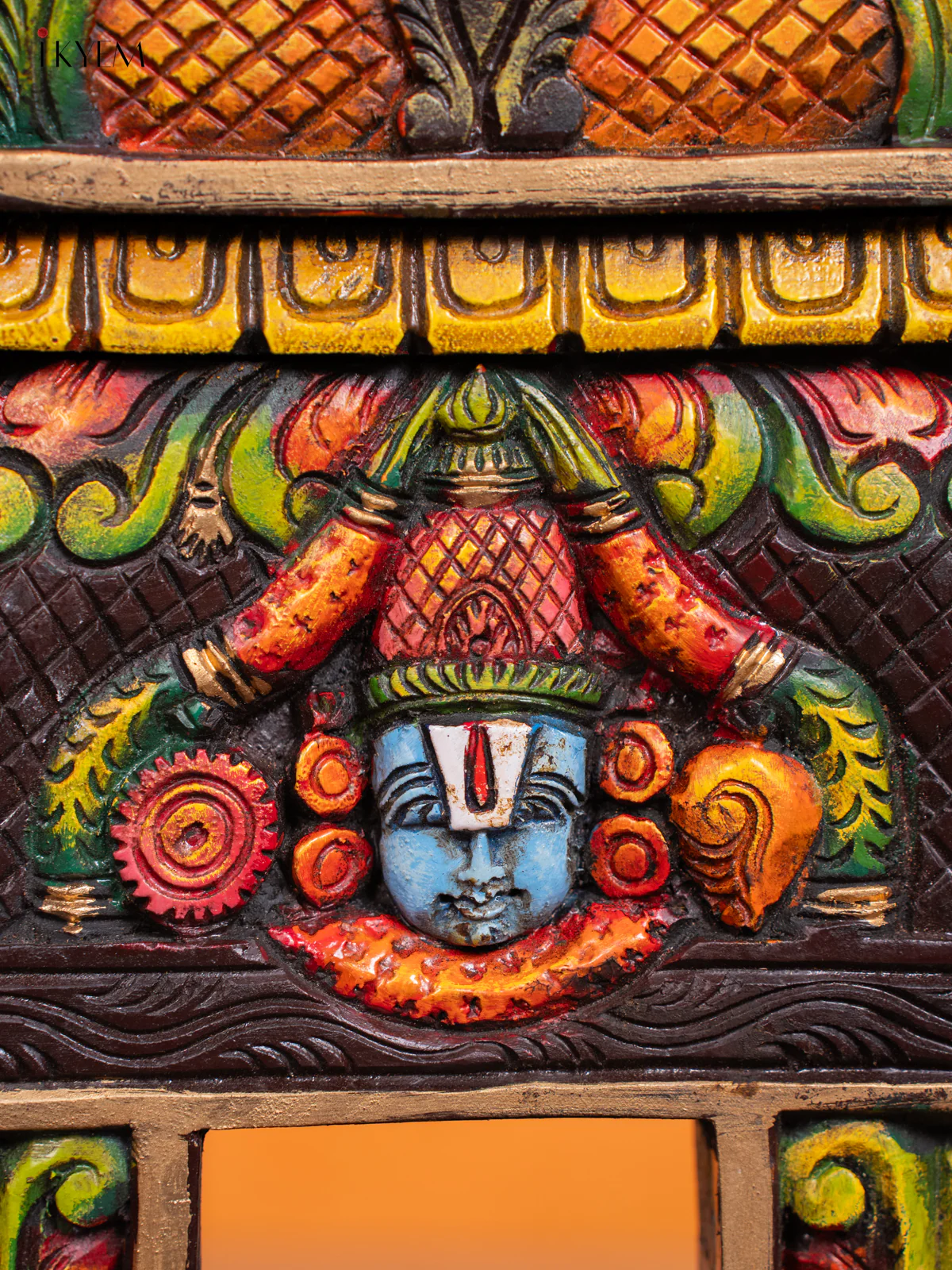 Wooden Balaji Head Gopuram Panel - 15 Inches - KI17147 - Image 3