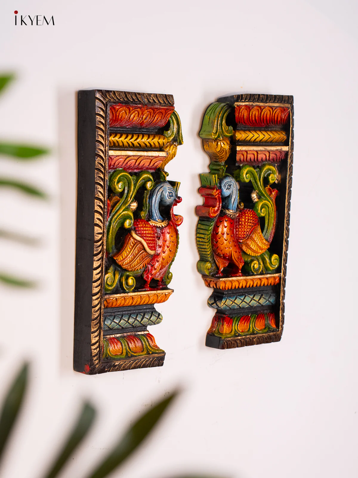 Wooden Hand Painted Annam Wall hanging set - 18 Inches - KI17152
