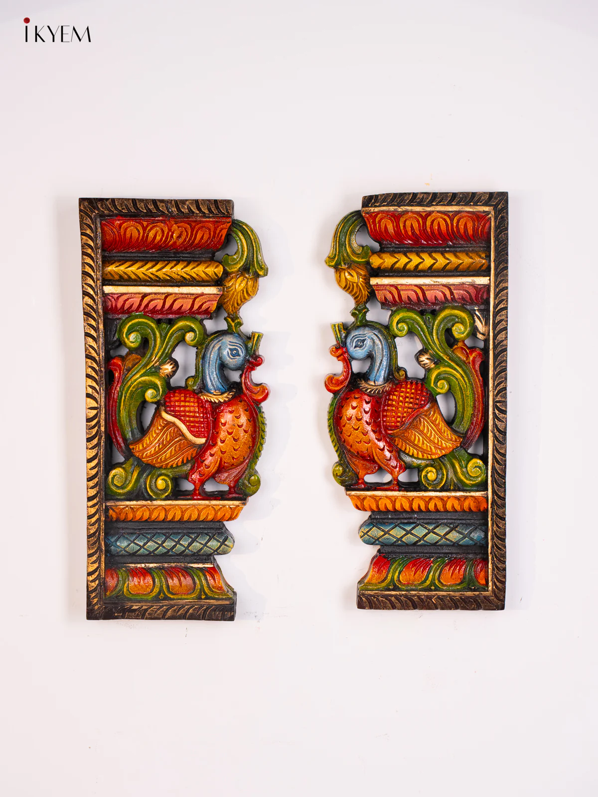Wooden Hand Painted Annam Wall hanging set - 18 Inches - KI17152 - Image 2