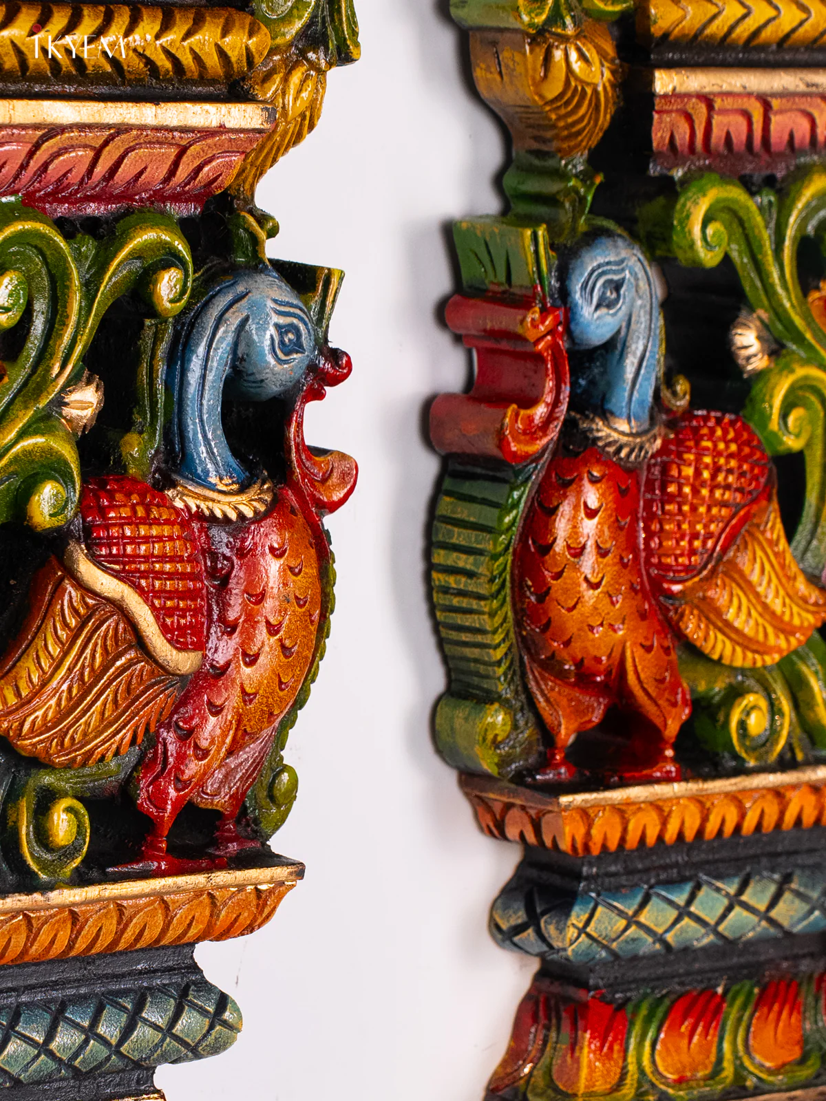 Wooden Hand Painted Annam Wall hanging set - 18 Inches - KI17152 - Image 3
