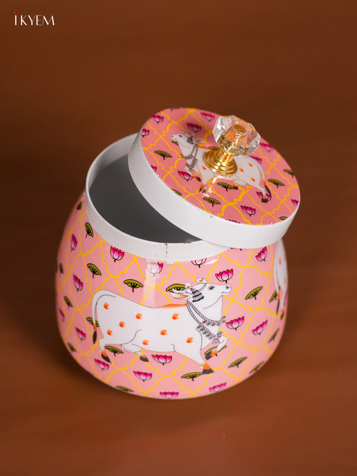 Cow Digital Printed Dry Fruit Jar - Peach - 4 Inch - KI19115 - Image 3