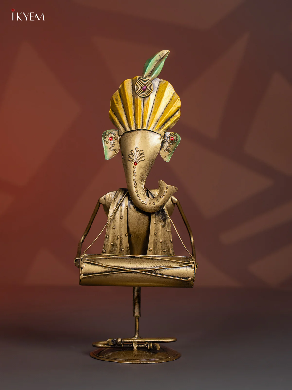 Hand-Painted Metal Musical Ganesh Set of 4 - 13 Inch - KI20121 - Image 4