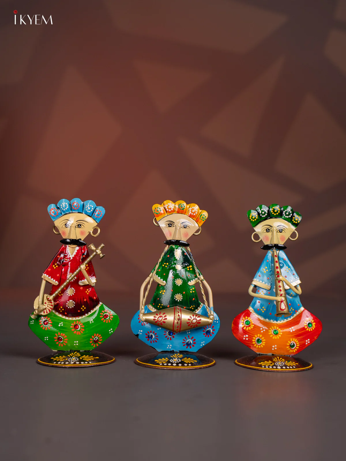 Hand Painted Metal Musician Mens set of 3 - 6.5 Inch - KI20125