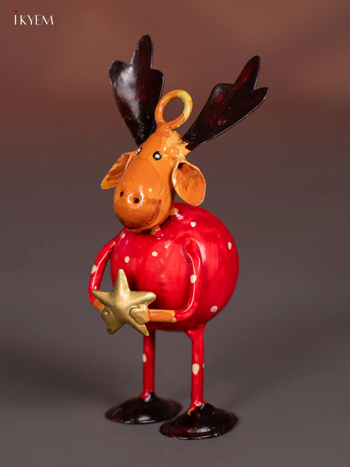 Hand-Painted Metal Reindeer - 5 Inch - KI20126 - Image 2