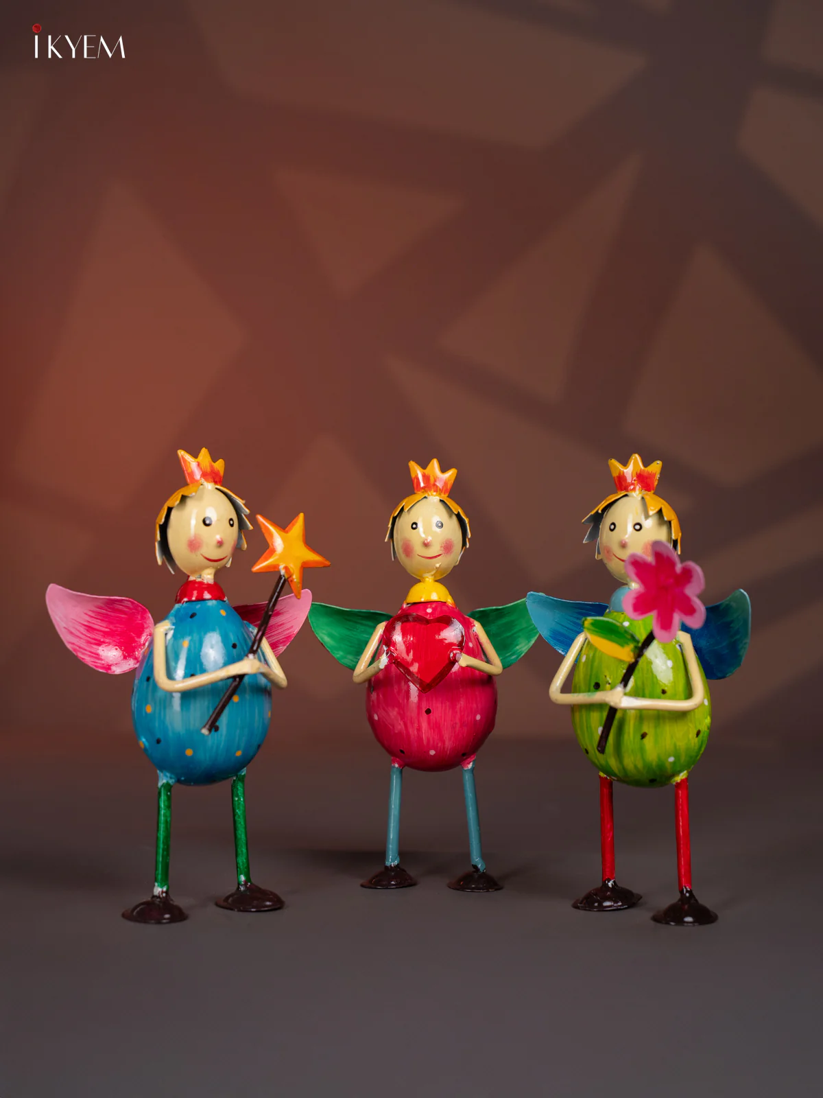 Hand-Painted Angel Metal Decor Set of 3 - 7 Inch - KI20127 - Image 5