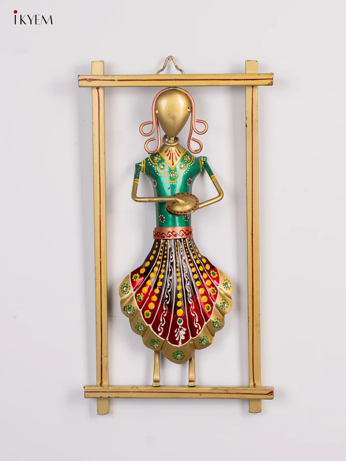 Hand-Painted Musician Lady Metal Wall Frame Set of 3 - 12 Inch - KI20137 - Image 3