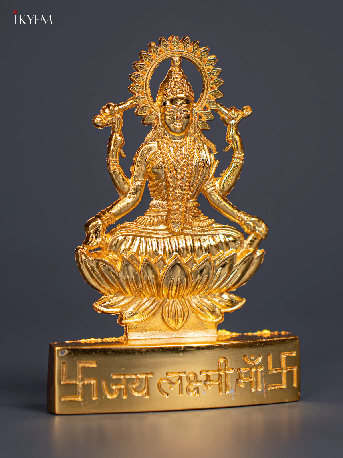 Gold‑Plated Lakshmi Idol – 4 Inch - KI20148 - Image 3