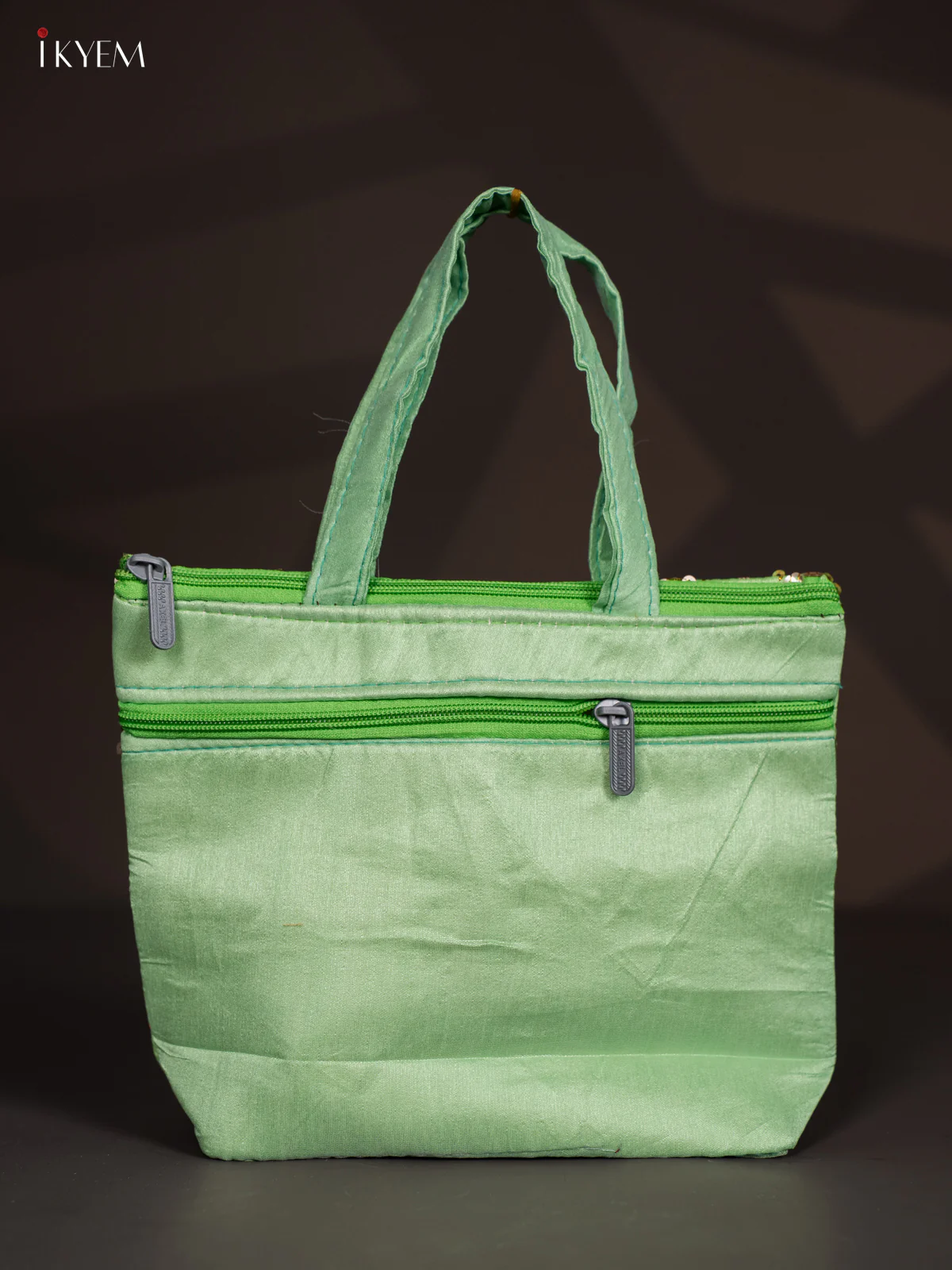 Designer Embroidered Handbag - Green - KI24122 - Image 3