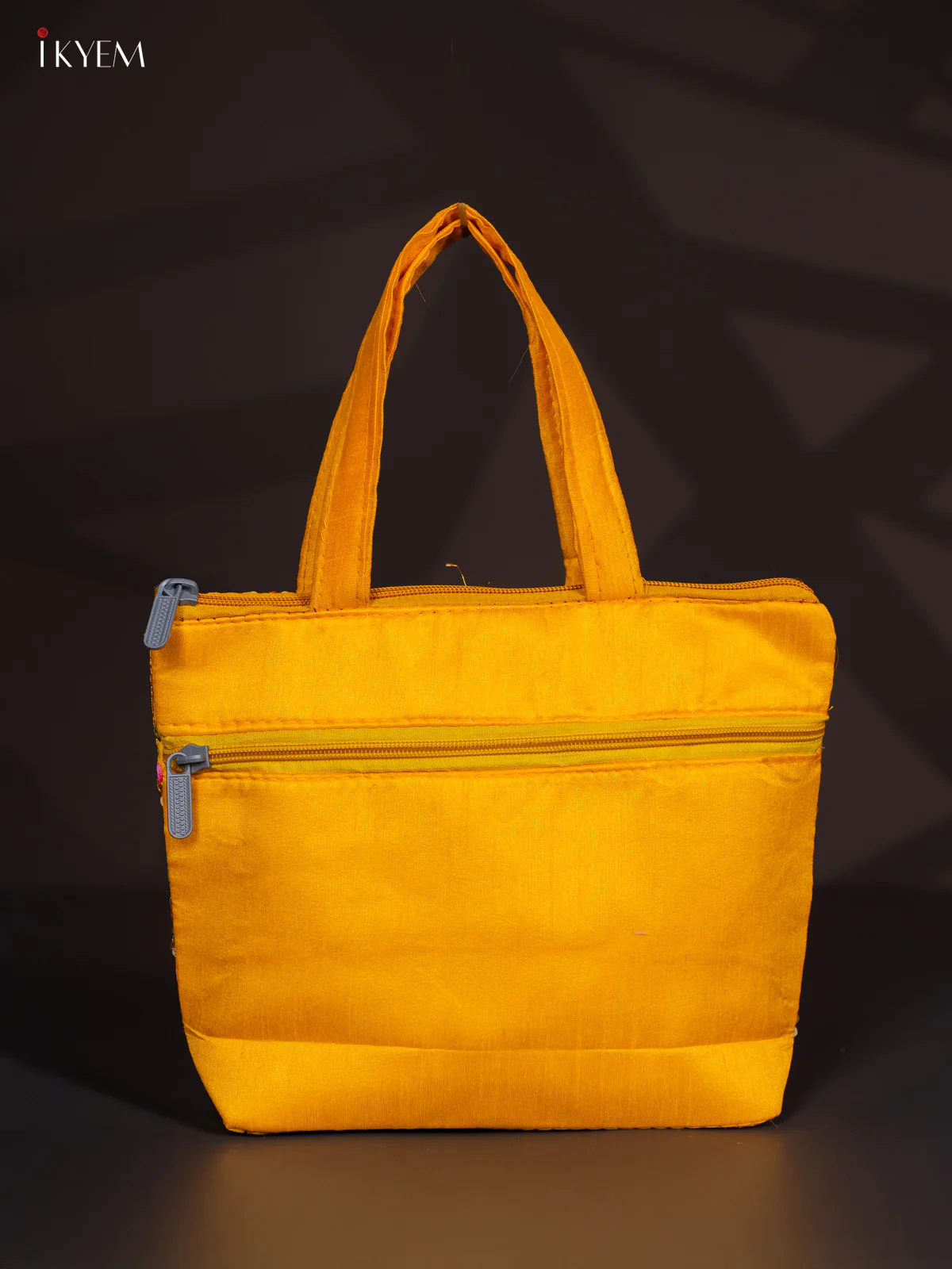 Designer Embroidered Handbag - Yellow - KI24127 - Image 3