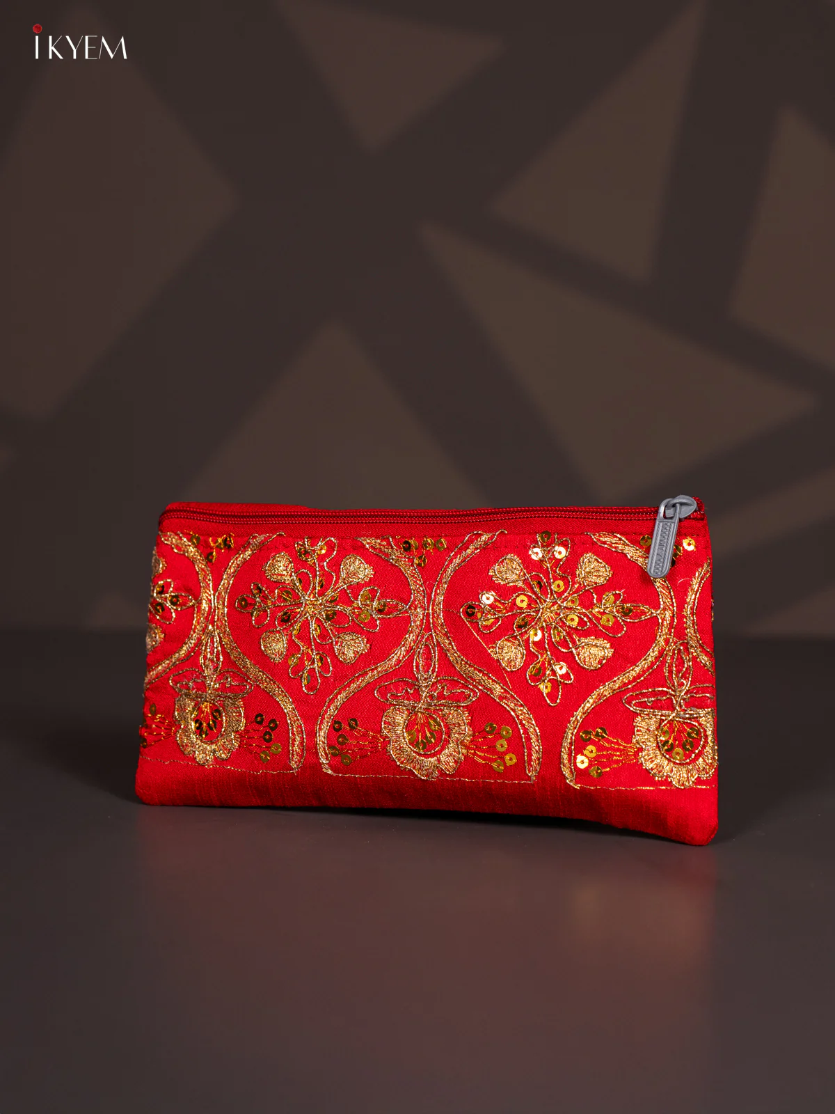 Golden Embroidered Work Purse - Red - KI24130 - Image 2