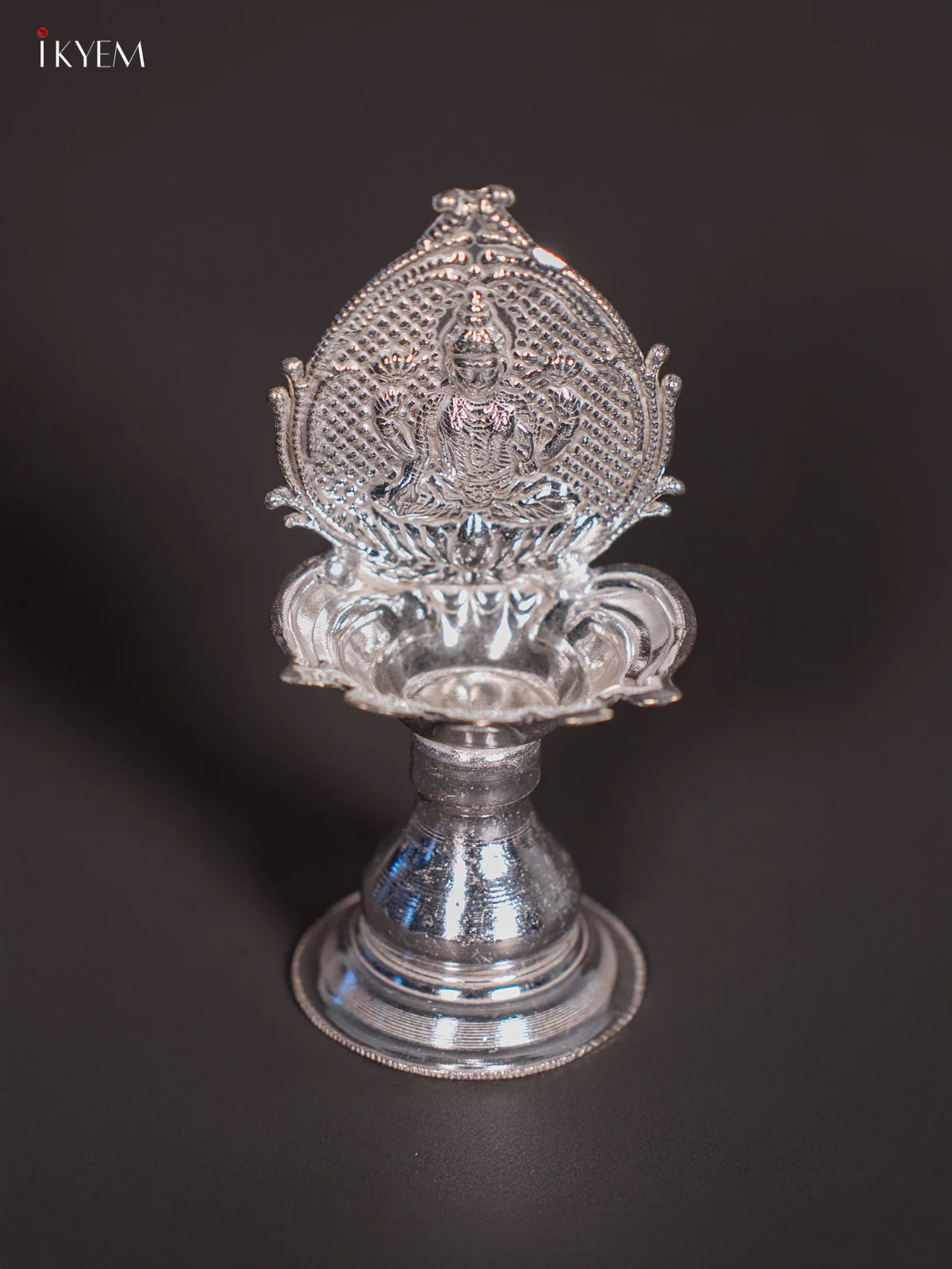 German Silver Lakshmi Diya Oil Lamp - KJ01113 - Image 2