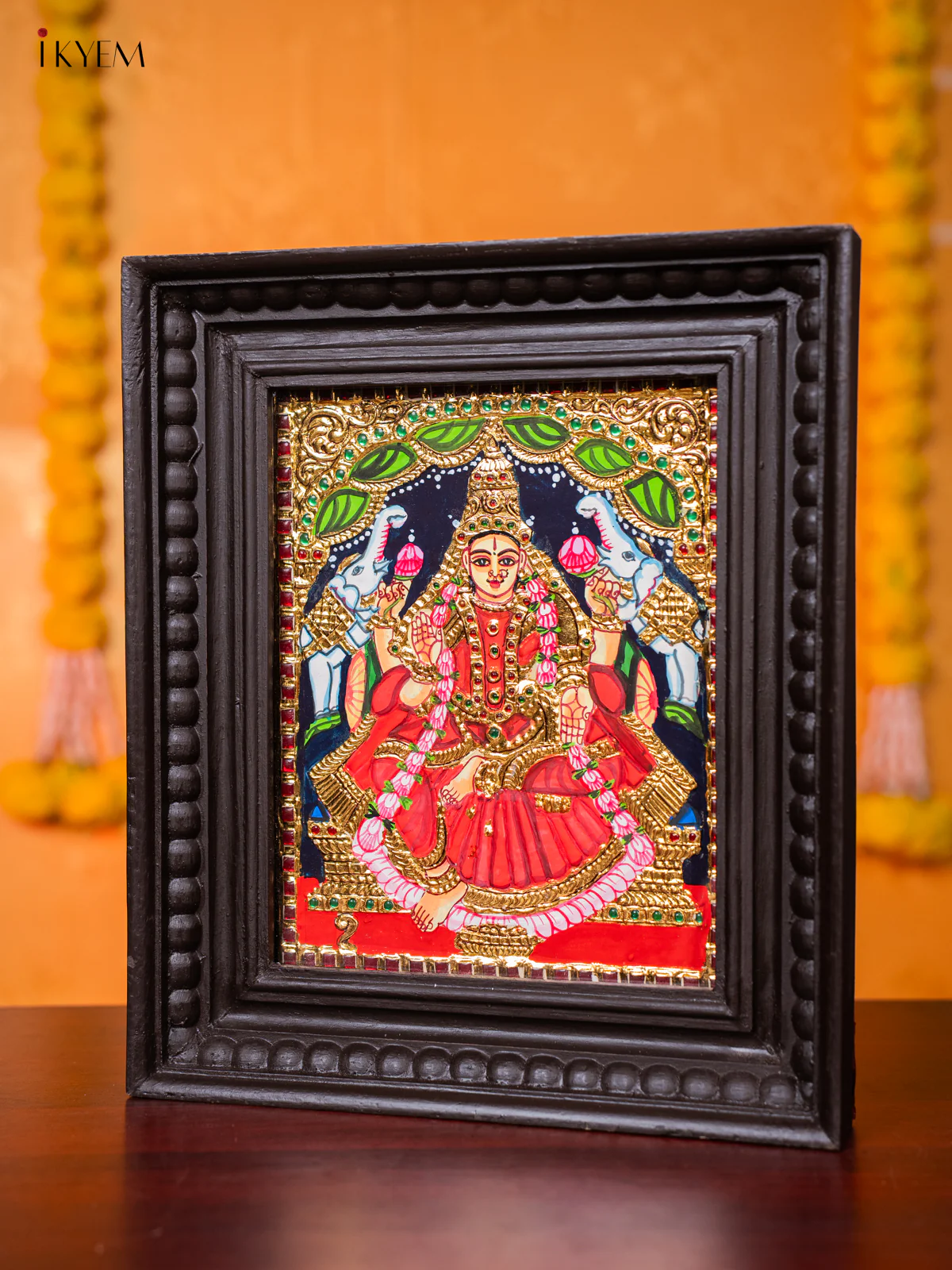 Gajalakshmi Tanjore painting (13*11) - KJ03126 - Image 2