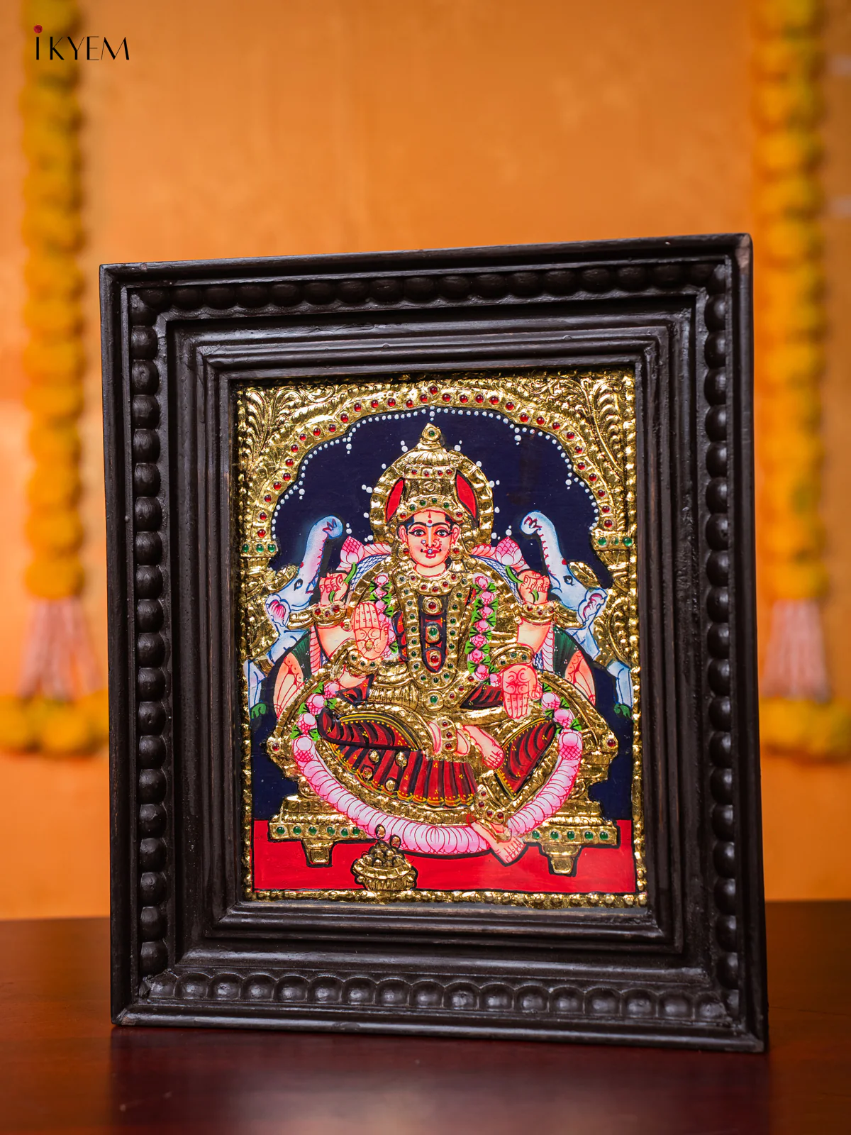 Gajalakshmi Tanjore painting (13*11) - KJ03129 - Image 2