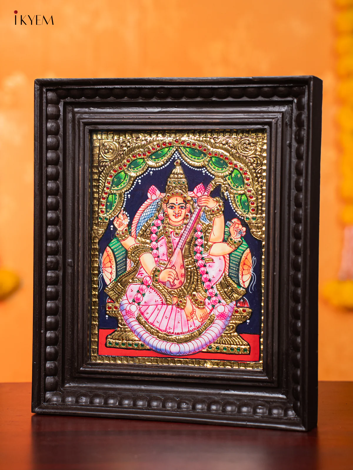 Saraswathi Tanjore painting (13*11) - KJ03130 - Image 2