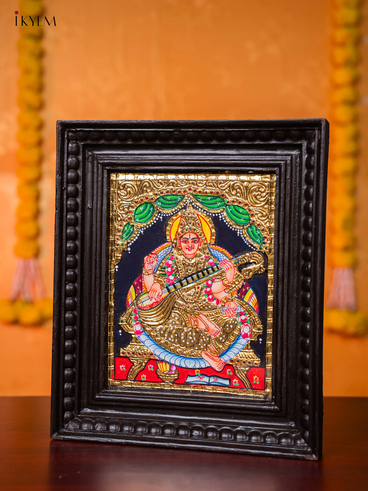Saraswathi Tanjore painting (13*11) - KJ03139 - Image 2