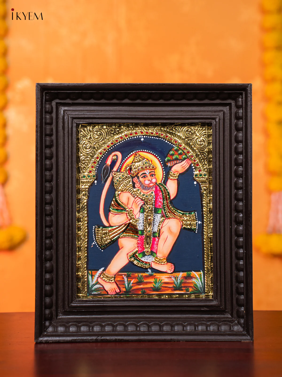 Sanjeevi Hanuman Tanjore painting - (13×11) Inch - KJ03168