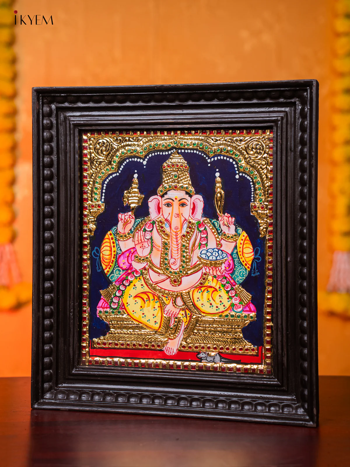 Ganesha Tanjore painting (15*13) - KJ03188 - Image 2