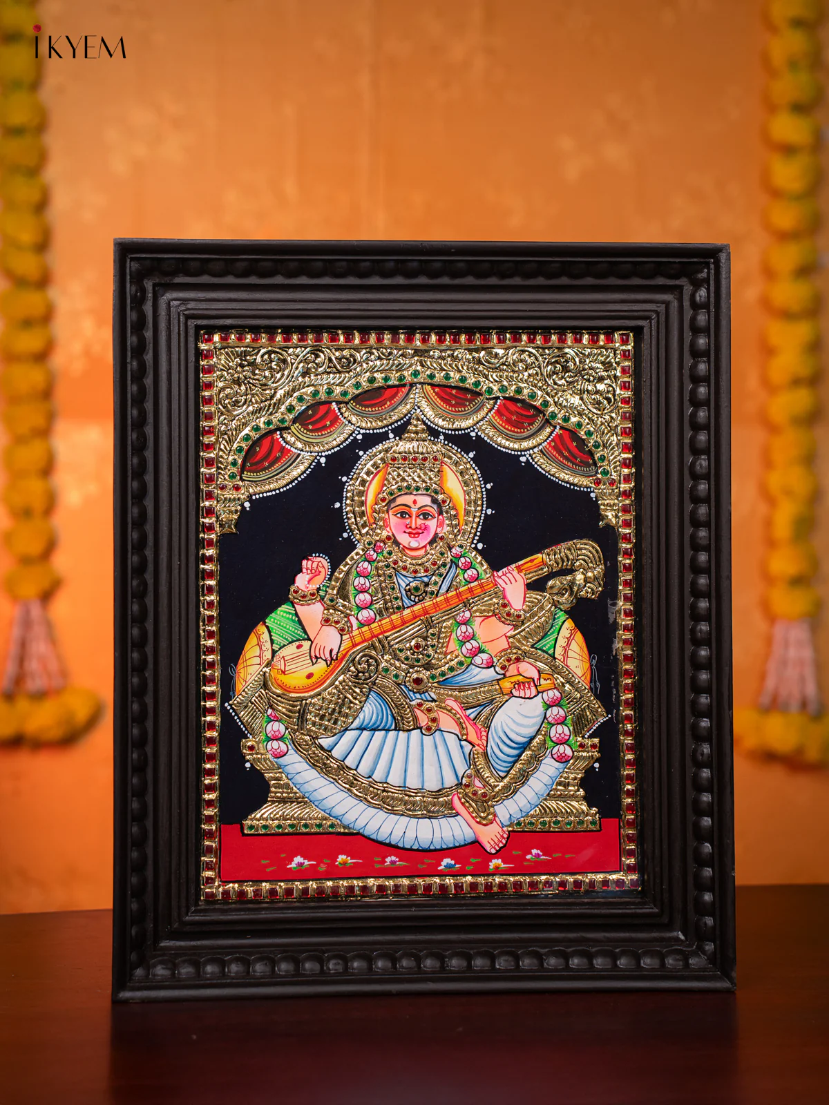 Saraswathi Tanjore painting (18*15)