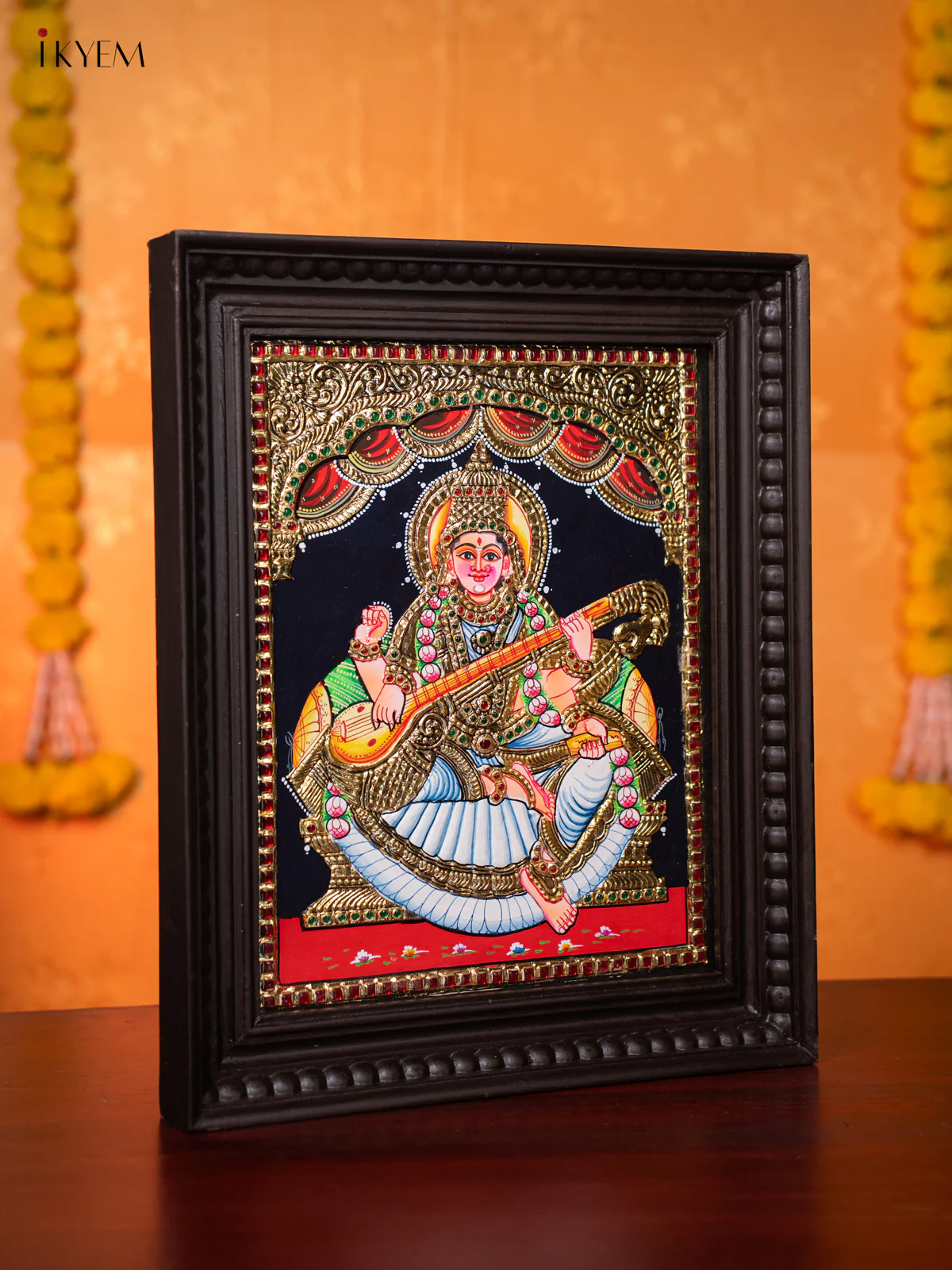 Saraswathi Tanjore painting (18*15) - Image 4