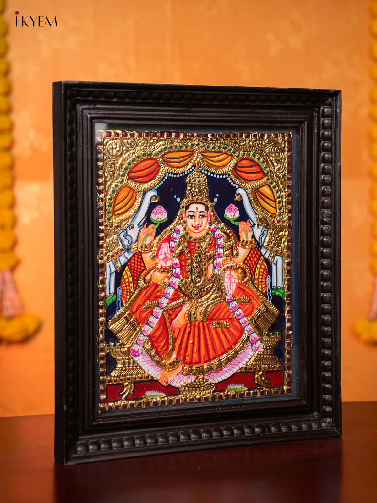 Gajalakshmi Tanjore painting (18*15) - Image 4