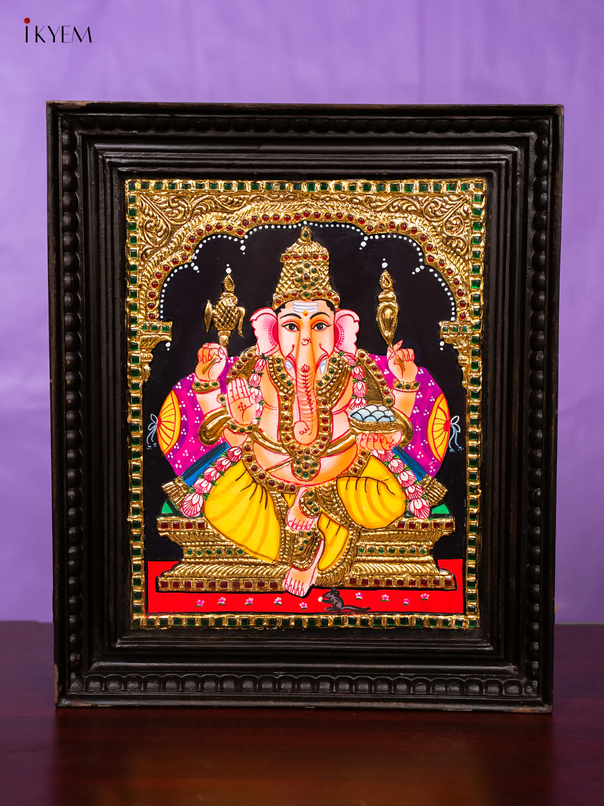 Ganesha Tanjore painting (18×15) - KJ03223