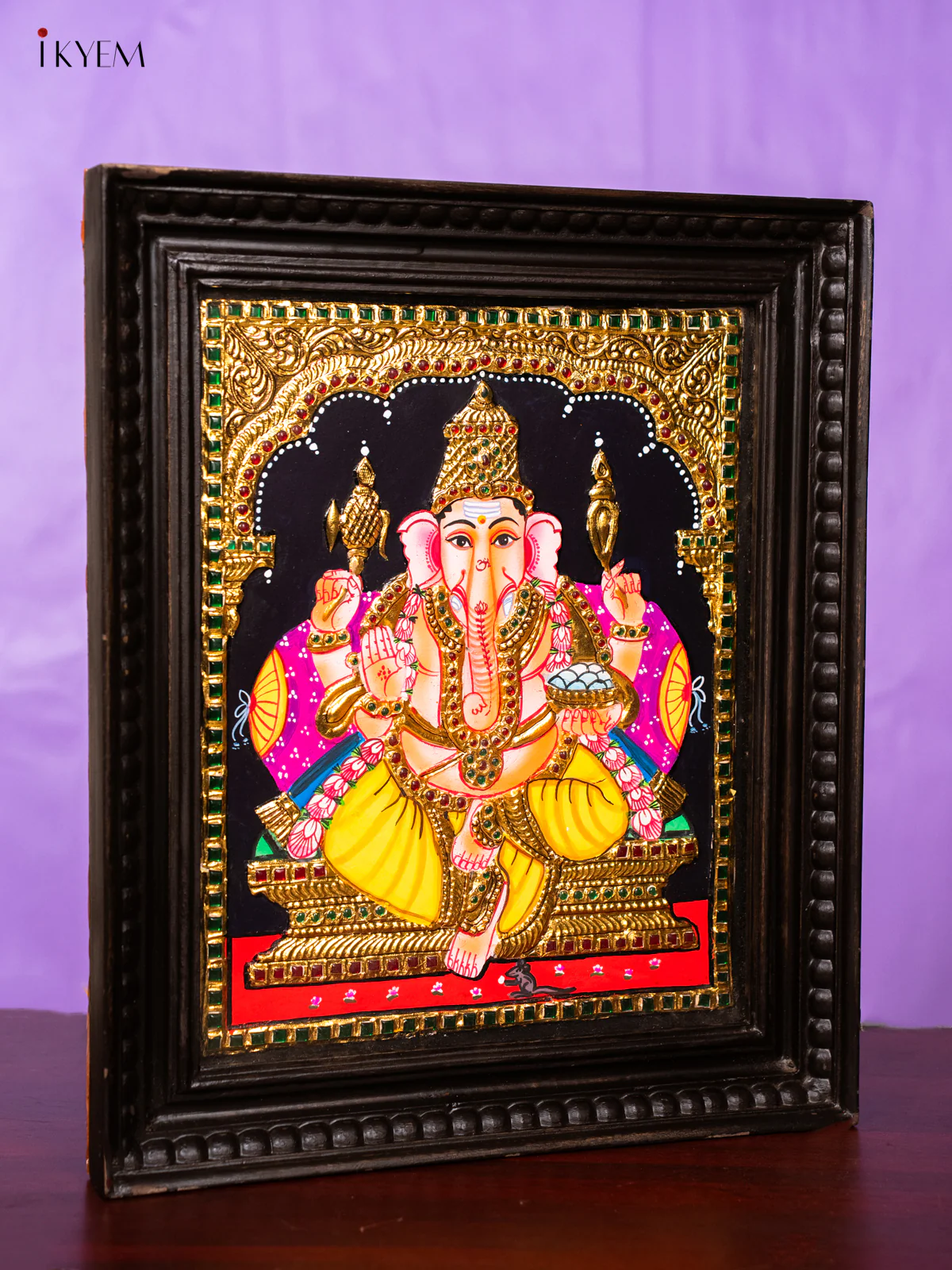 Ganesha Tanjore painting (18×15) - KJ03223 - Image 3