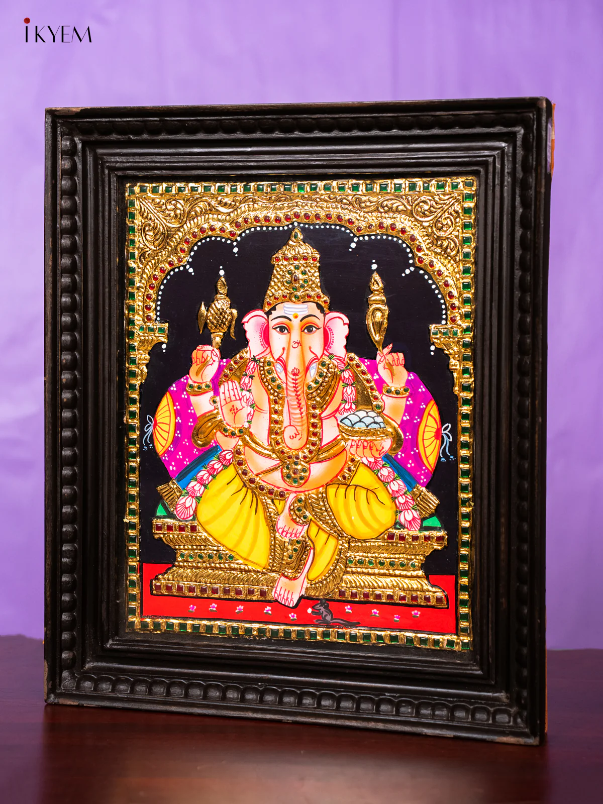 Ganesha Tanjore painting (18×15) - KJ03223 - Image 4