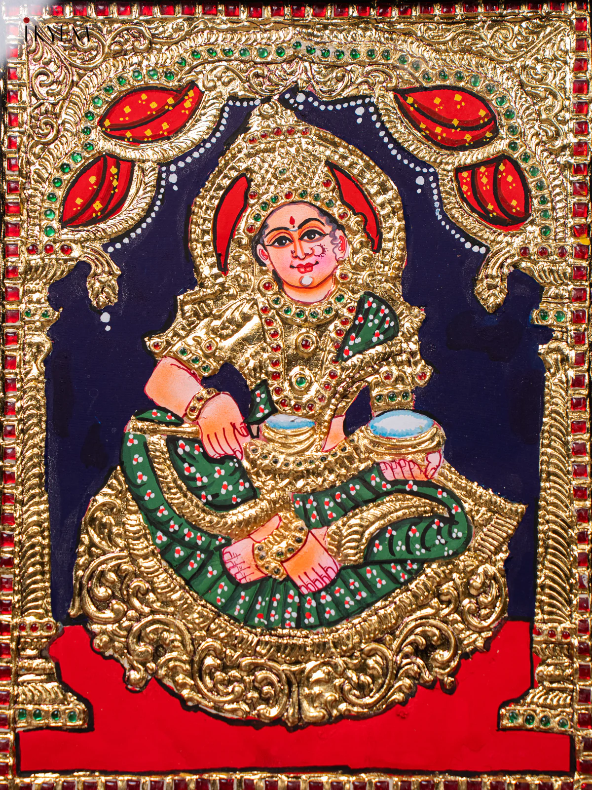 Annapoorani Tanjore Painting - (18×15) - KJ03229 - Image 3
