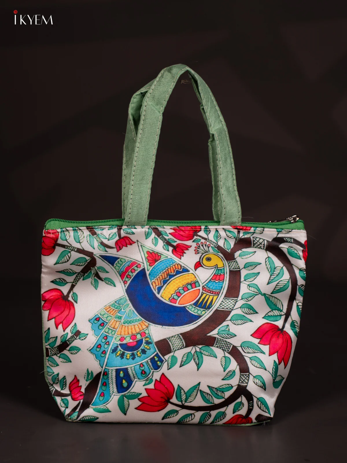 Peacock Designer Handbag - Green - 7 Inch - KJ04127