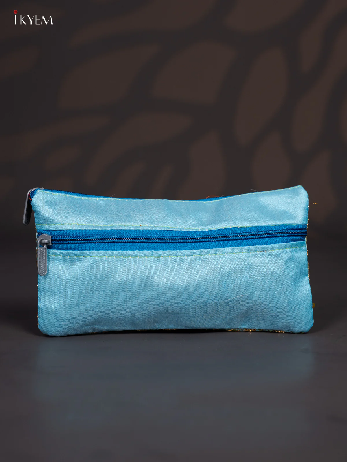 Golden Embroidered Work Purse - Sky Blue - KJ04139 - Image 3