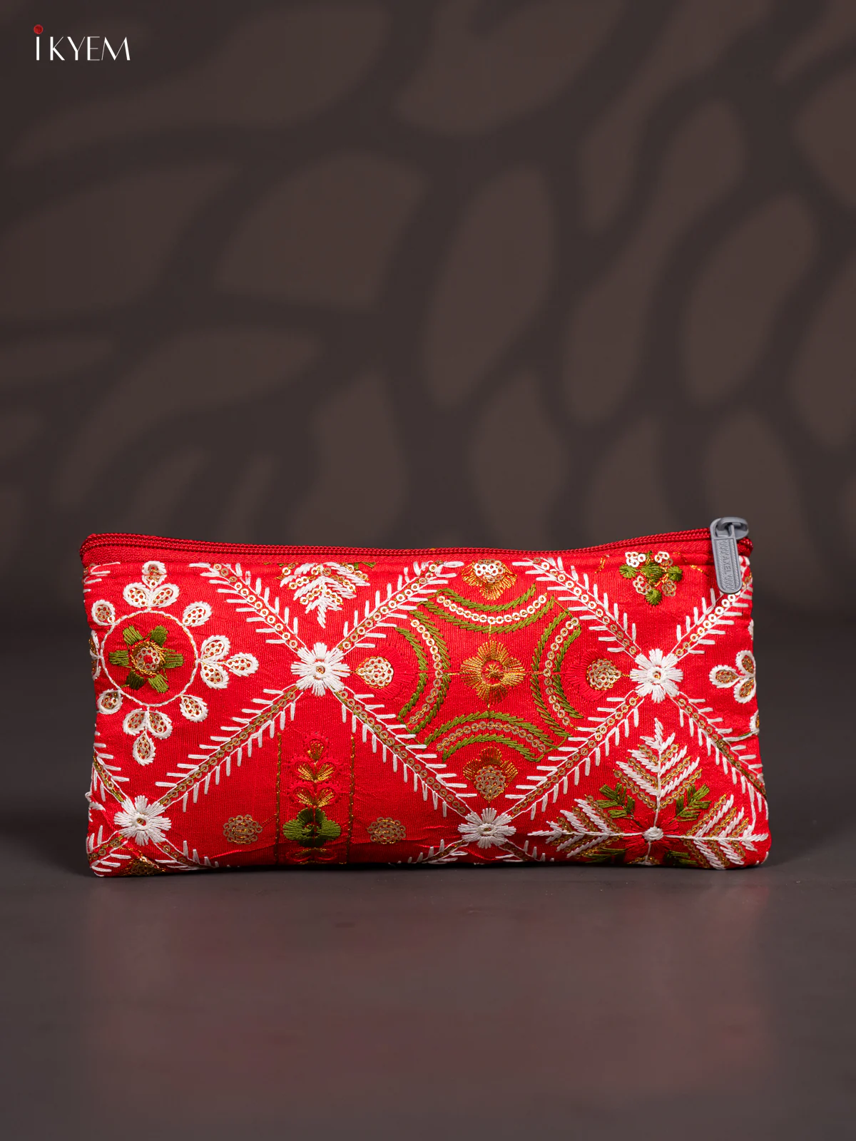 Embroidered Work Purse - Red - KJ04141