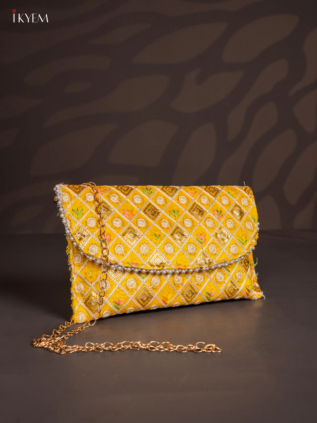 Embroidered Sling bag - Yellow - KJ04158 - Image 2