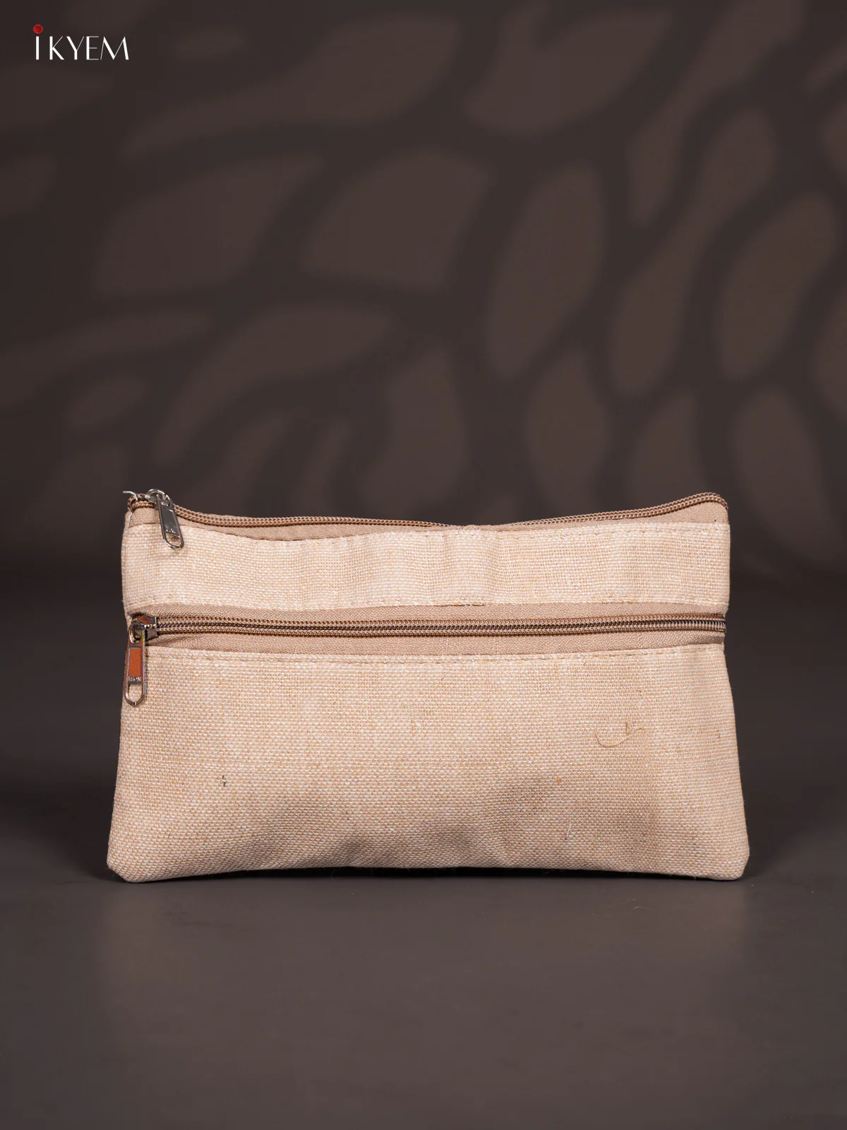 Fabric Printed Jute Pouch - Marron - KJ04172 - Image 3