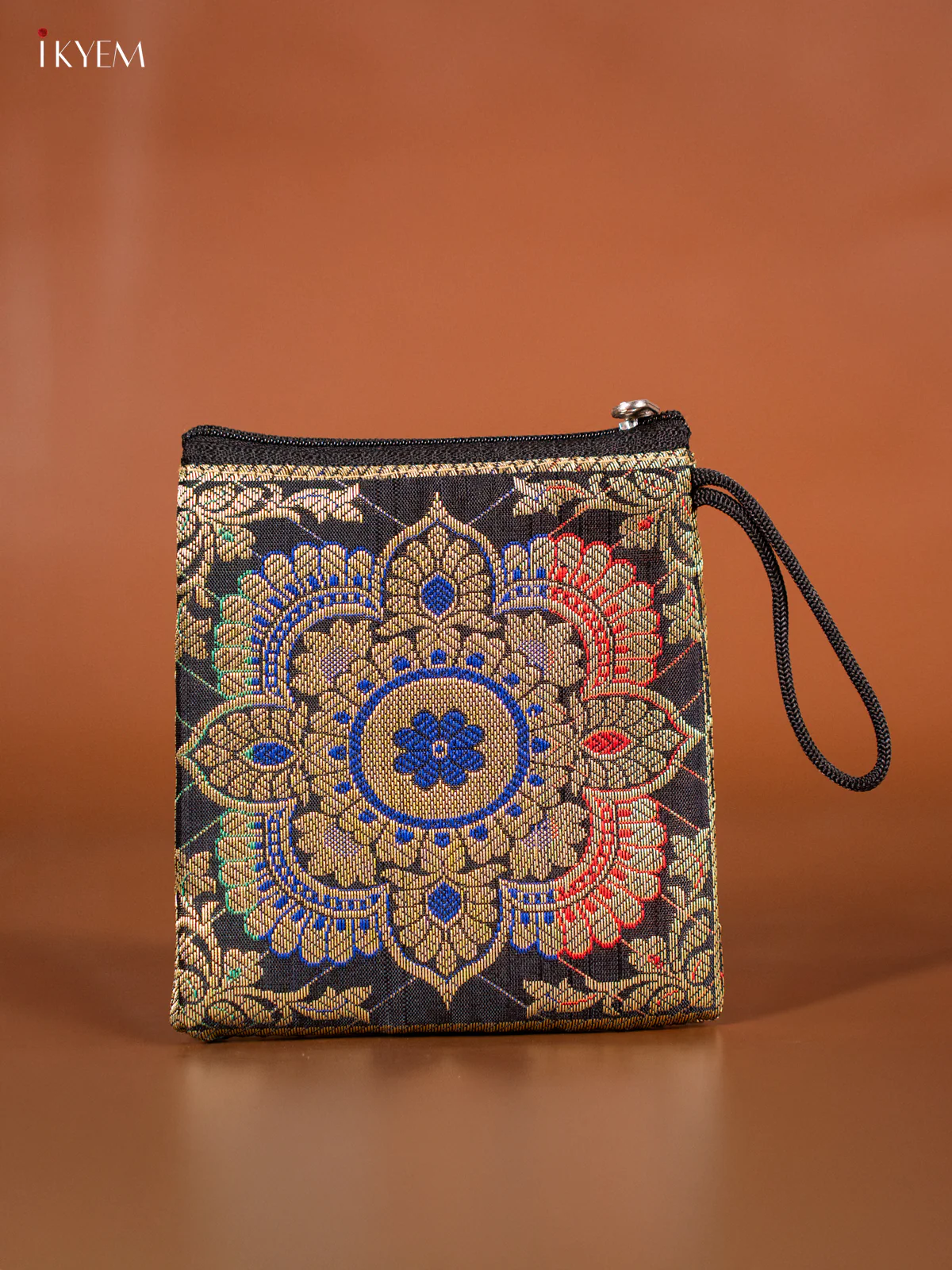 Banarasi Coin Pouch - Black - 5 Inch - KJ06165