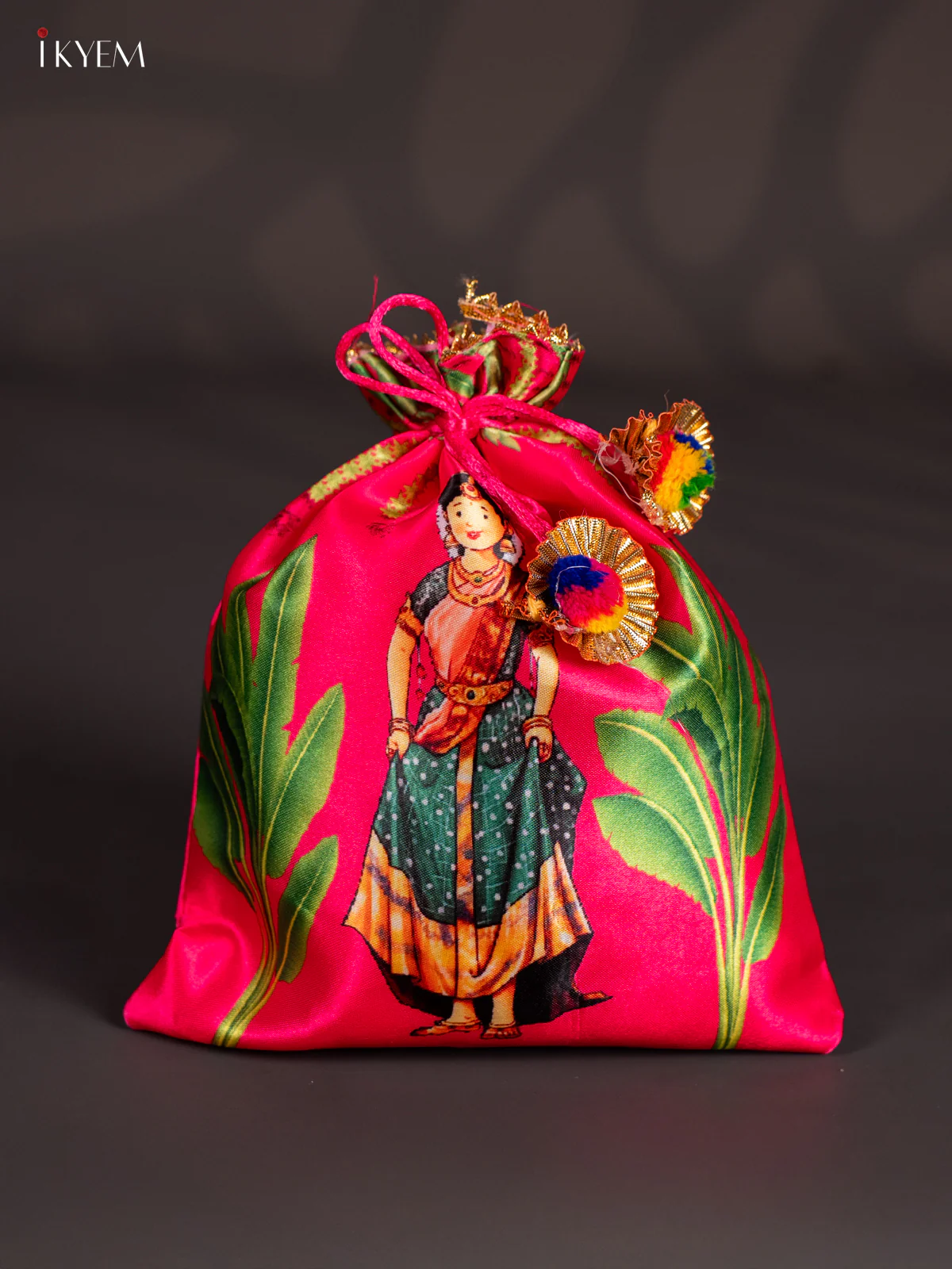 Half Saree Girl Potli Bag - Pink - KJ11111