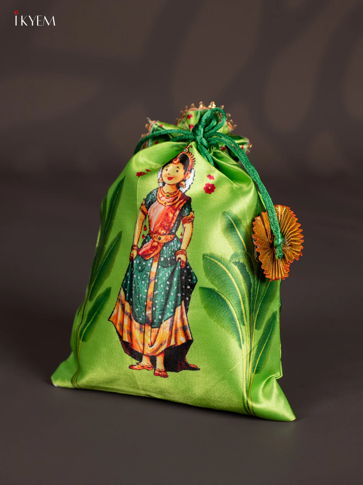 Half Saree Girl Potli Bag - Green - KJ11112 - Image 3