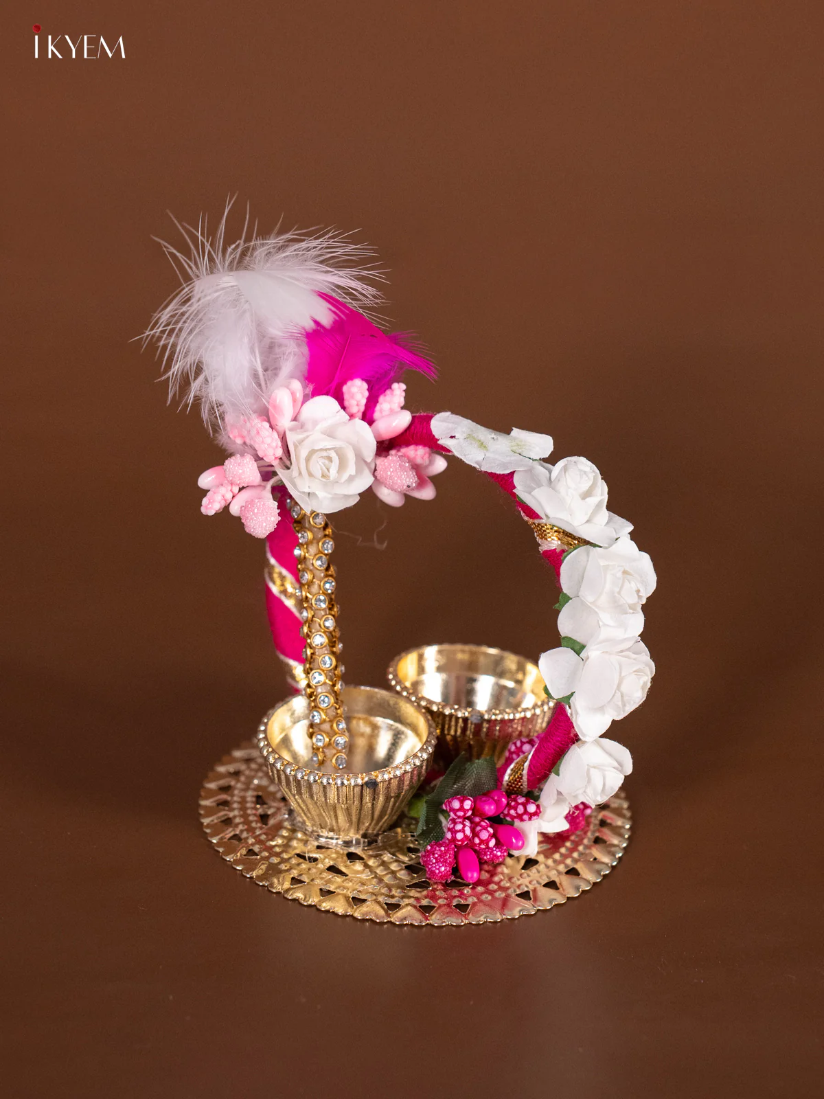 Haldi Kumkum Platter - Pink - KJ11142