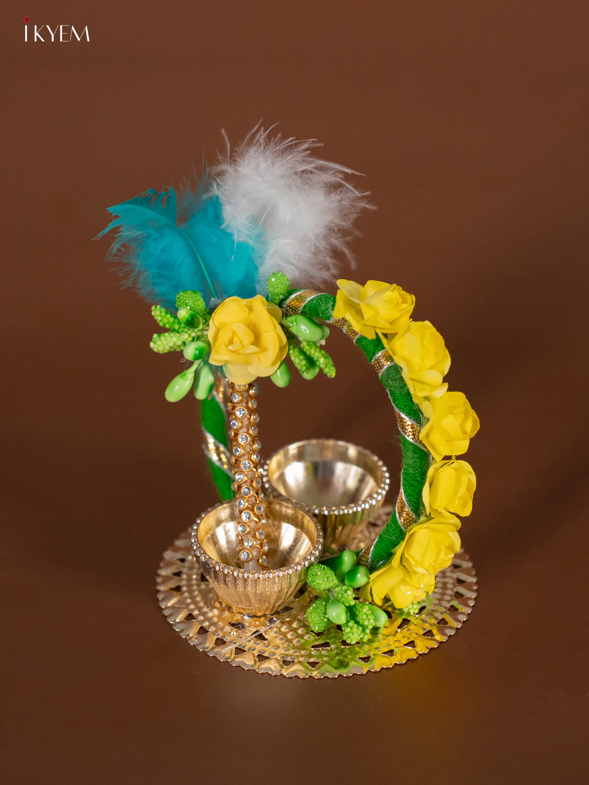 Haldi Kumkum Platter - Green - KJ11173