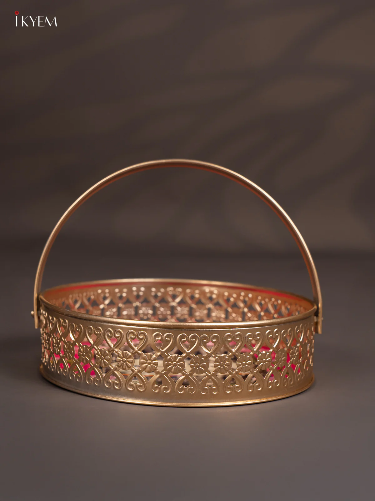 Pichwai Cow Digital Printed Metal Flower Basket - Pink - KJ18113 - Image 2