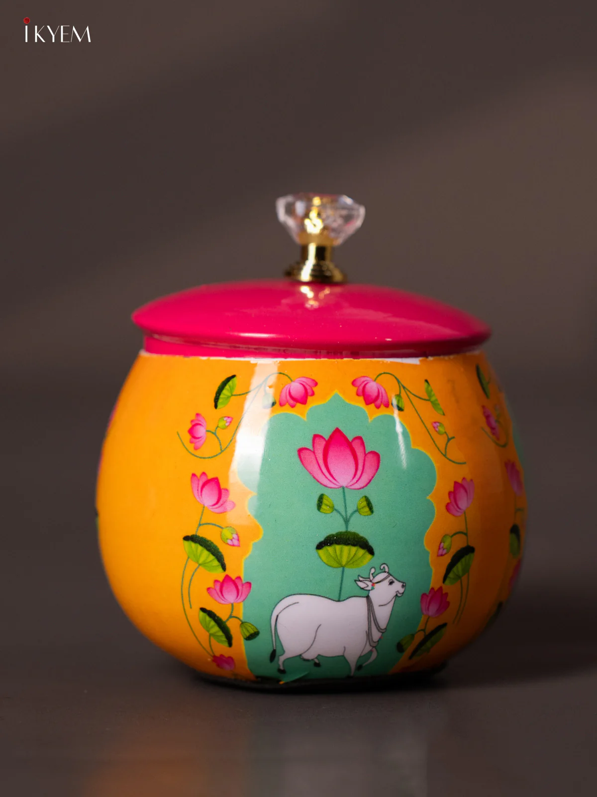 Cow Digital Printed Dryfruit nuts Jar - Orange - 4 Inch - KJ18138 - Image 2