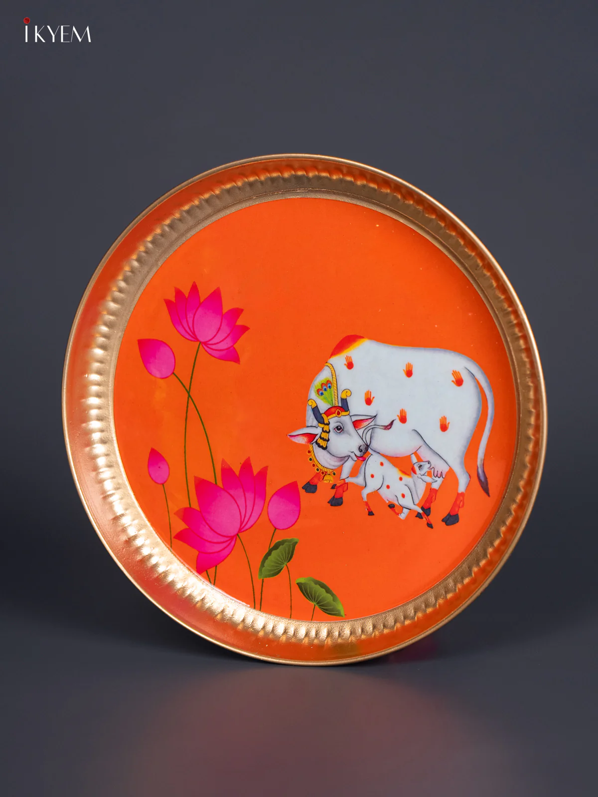 Cow & Calf Digital Printed Metal Plate - Orange - KJ21113 - Image 4