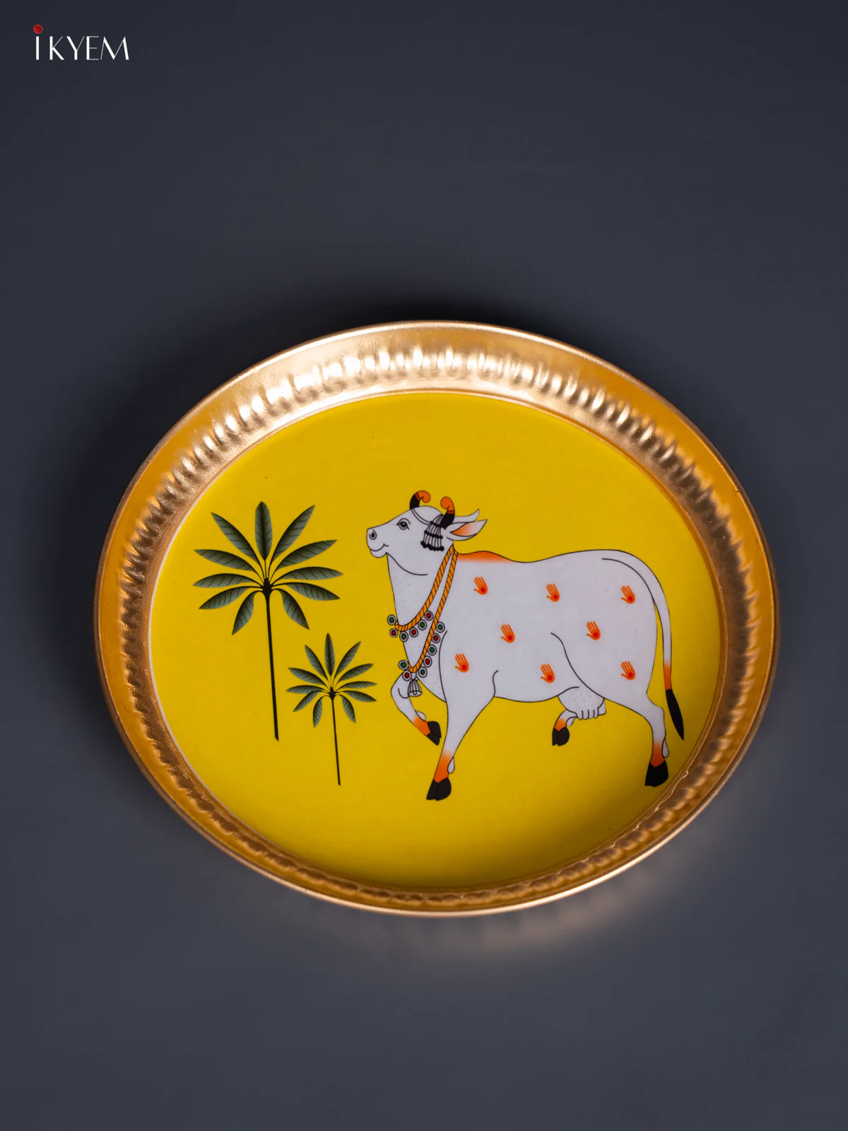Cow & Tree Digital Printed Metal Plate - Yellow - KJ21114 - Image 2