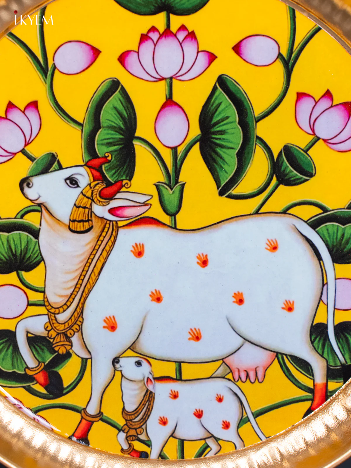 Cow & Calf Digital Printed Metal Plate - Yellow - KJ21116 - Image 3