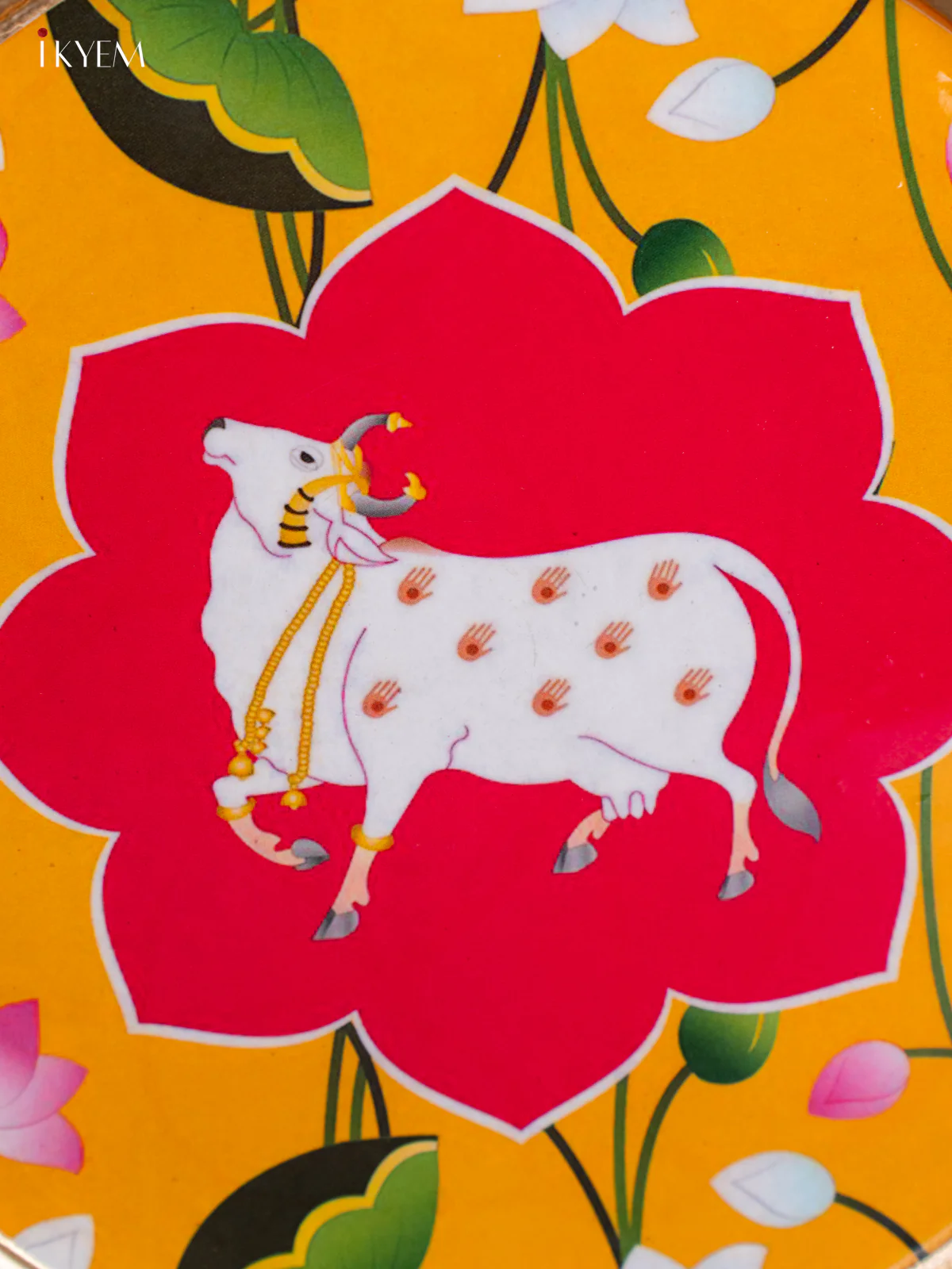 Cow & Lotus Digital Printed Metal Plate - Pink - KJ21117 - Image 3