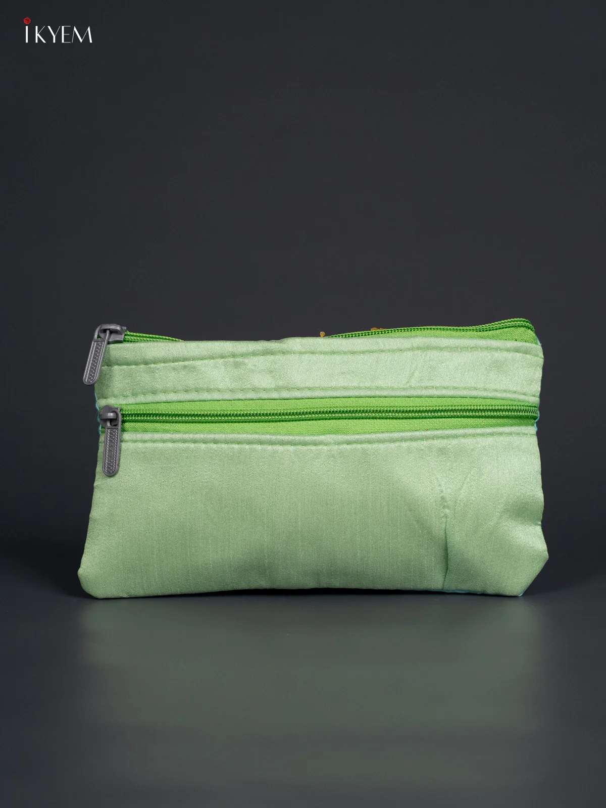 Dual Pichwai Cow & Calf Purse - Light Green - KJ25115 - Image 3