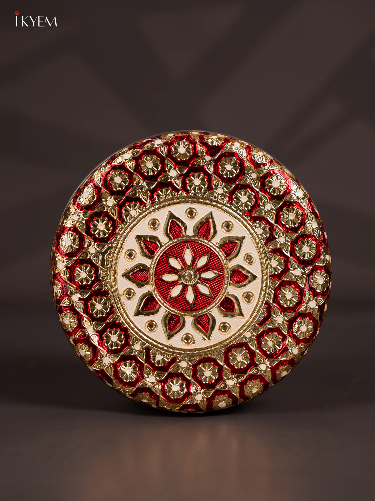 Red Meenakari Design Steel Box - 8 Inch - KJ27113 - Image 3